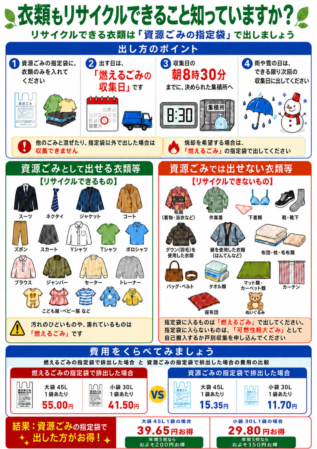衣類もリサイクルできること知っていますか？